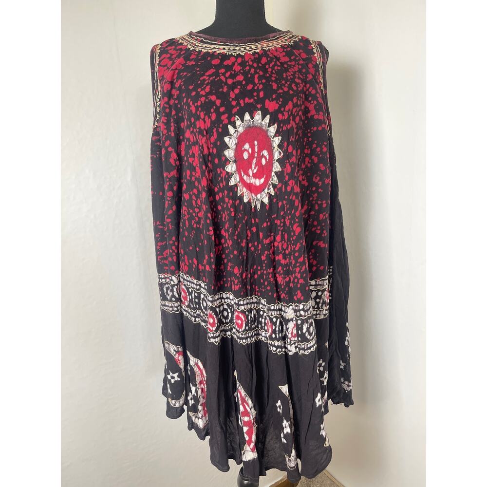 A Boutique Women's Embroidered Whimsical Whimsygoth Lagenlook Free Size Dress
